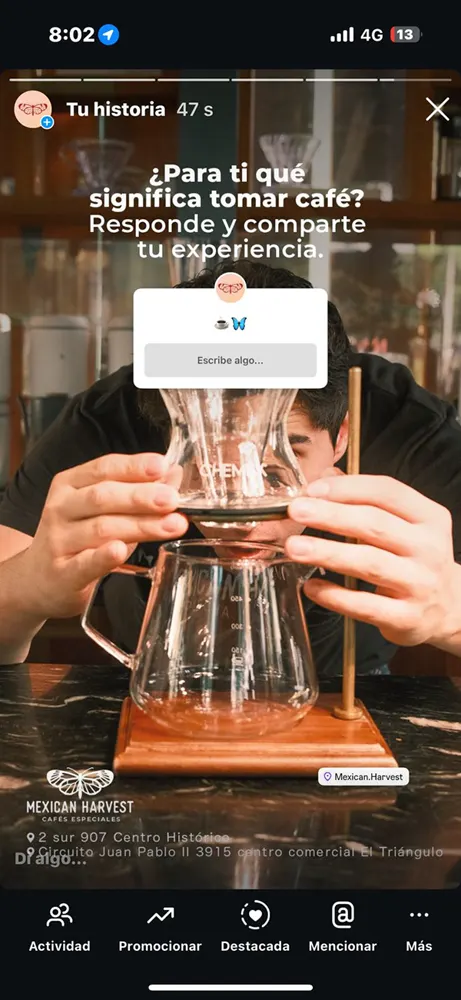Historia de Instagram: ¿para ti qué significa tomar café?
