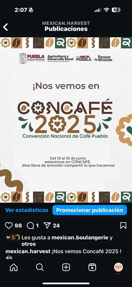 Publicación de Instagram: nos vemos en Concafé 2025
