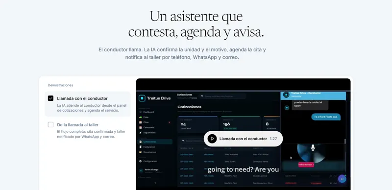 Section on the AI assistant that answers, schedules and notifies